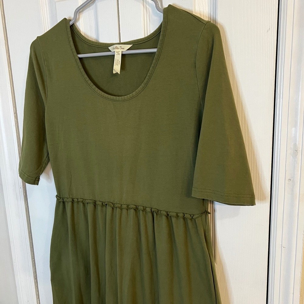 Matilda Jane‎ Tiered Maxi Dress Olive Green Casual Boho Fall Womens Size M - Picture 6 of 12